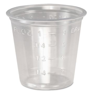 Plastic Medical and Dental Cups, 1 oz, Clear, Graduated, 5000/Carton