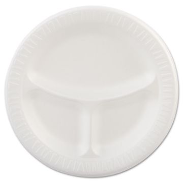 Mediumweight Foam Plates, 9" dia, White, 125/Pack