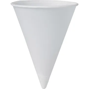 Bare Treated Paper Cone Water Cups, 4 1/4 oz., White, 200/Bag