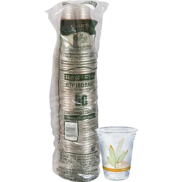 Bare Eco-Forward RPET Cold Cups, 16-18 oz, Clear, 50/Pack, 1000/Carton