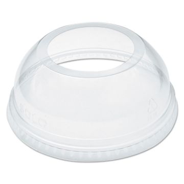 Open-Top Dome Lid for 16-24 oz Plastic Cups, Clear, 1.9"Dia Hole, 1000/Carton