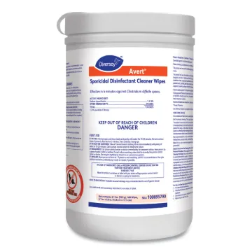 Avert Sporicidal Disinfectant Cleaner Wipes, Chlorine, 6 x 7, 160/Can, 12/Carton