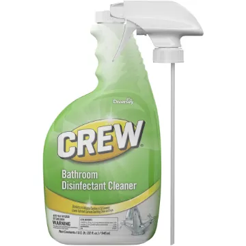 Crew Bathroom Disinfectant Cleaner, Floral Scent, 32 oz Spray Bottle, 4/CT