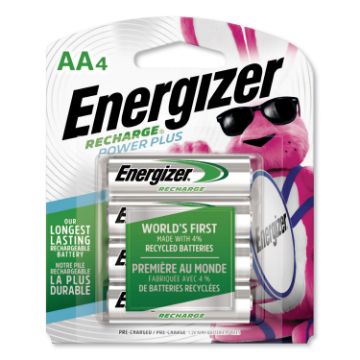 NiMH Rechargeable AA Batteries, 1.2V, 4/Pack (MINIMUM ORDER QUANTITY IS 1 CT OR 24 PK)