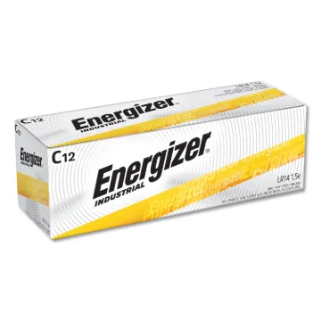 Industrial Alkaline C Batteries, 1.5 V, 12/Box