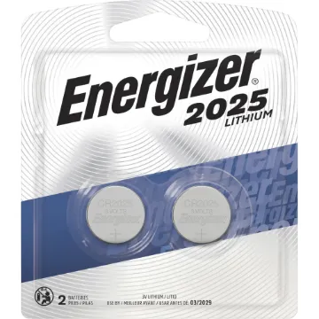 2025 Lithium Coin Battery, 3 V, 2/Pack
