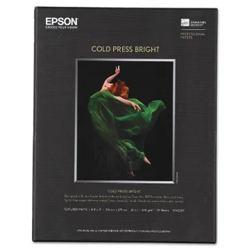Cold Press Bright Fine Art Paper, 21mil, 8.5 x 11, Textured Matte White, 25/Pack