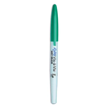 Vis--Vis Wet Erase Marker, Fine Bullet Tip, Green, Dozen