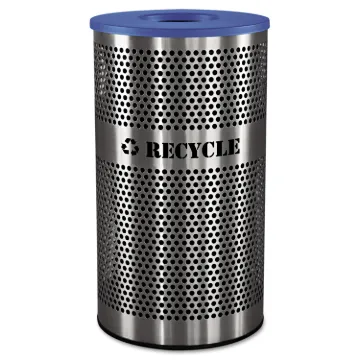 Stainless Steel Recycle Receptacle, 33 gal, Stainless Steel