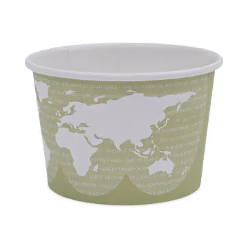 World Art Renewable and Compostable Food Container, 16 oz, 4.05" Diameter x 3"h, Seafoam, 25/Pack, 2