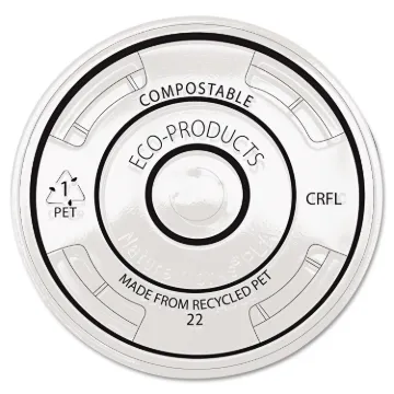 BlueStripe Recycled Content Cold Cup Flat Lids, F/9-24oz Cups, 100/PK, 10 PK/CT