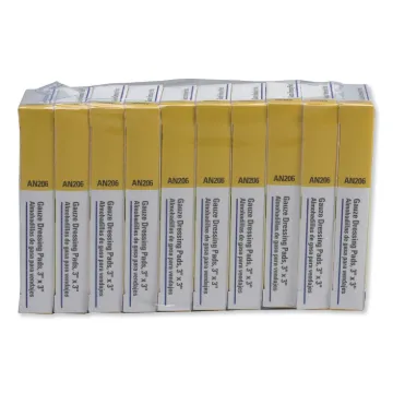 Refill Gauze Pads for Ansi-Compliant First Aid Kits/Cabinets, 3" x 3", 40/Pack