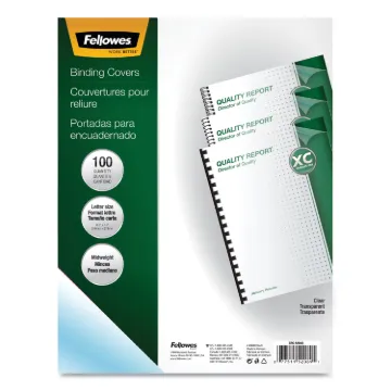Crystals Presentation Covers with Square Corners, 11 x 8 1/2, Clear, 100/Pack