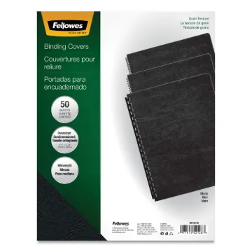 Classic Grain Texture Binding System Covers, 11-1/4 x 8-3/4, Black, 200/Pack