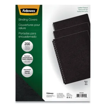 Executive Leather-Like Presentation Cover, Round, 11-1/4 x 8-3/4, Black, 200/PK
