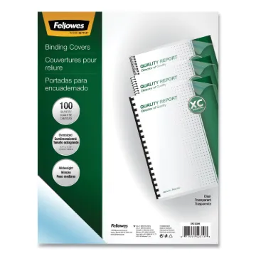 Crystals Presentation Covers with Round Corners, 11 1/4 x 8 3/4, Clear, 100/Pack