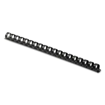 Plastic Comb Bindings, 1/2" Diameter, 90 Sheet Capacity, Black, 100 Combs/Pack