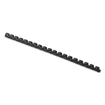 Plastic Comb Bindings, 1/4" Diameter, 20 Sheet Capacity, Black, 100 Combs/Pack