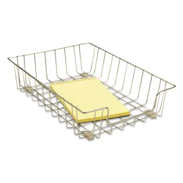 Wire Desk Tray Organizer, 1 Section, Letter Size Files, 10" x 14.13" x 3", Silver