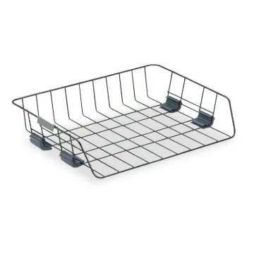 Side-Load Wire Stacking Letter Tray, 1 Section, Letter Size Files, 13.38" x 10.13" x 2.63", Black