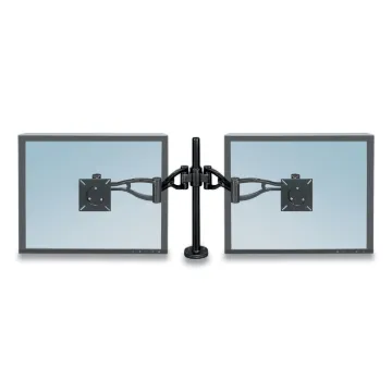 Professional Series Depth Adjustable Dual Monitor Arm, 360 deg Rotation, 37 deg Tilt, 360 deg Pan, B