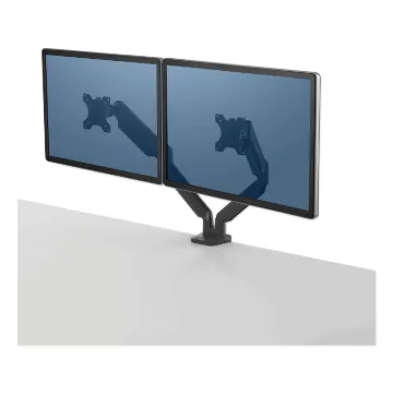 Platinum Series Dual Monitor Arm for 27" Monitors, 360 deg Rotation, +85 deg/-20 deg Tilt, 360 deg P