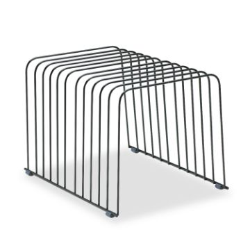 Wire Desktop Organizer, 11 Sections, Letter to Legal Size Files, 9" x 11.38" x 8", Black
