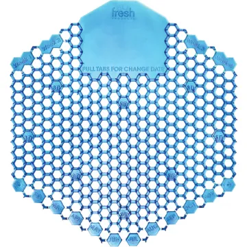 Wave 3D Urinal Deodorizer Screen, Blue, Cotton Blossom, 10/Box, 60 Screens/Ct