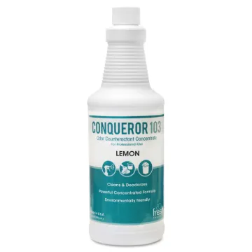 Conqueror 103 Odor Counteractant Concentrate, Lemon, 32 oz Bottle, 12/Carton