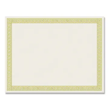 Foil Border Certificates, 8.5 x 11, Ivory/Gold, Channel, 12/Pack