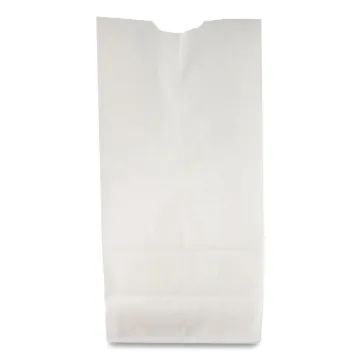 Grocery Paper Bags, 35 lbs Capacity, #10, 6.31"w x 4.19"d x 13.38"h, White, 500 Bags