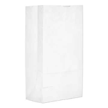 Grocery Paper Bags, 40 lbs Capacity, #12, 7.06"w x 4.5"d x 13.75"h, White, 500 Bags