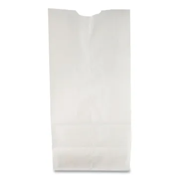 Grocery Paper Bags, 35 lbs Capacity, #6, 6"w x 3.63"d x 11.06"h, White, 500 Bags