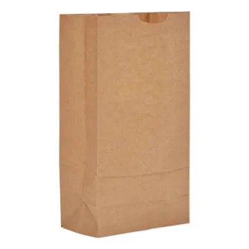 Grocery Paper Bags, 35 lbs Capacity, #10, 6.31"w x 4.19"d x 13.38"h, Kraft, 500 Bags