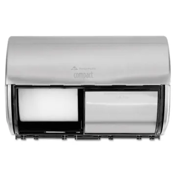 Compact Coreless Side-by-Side 2-Roll Dispenser, 10.13 x 6.75 x 7.13, Stainless