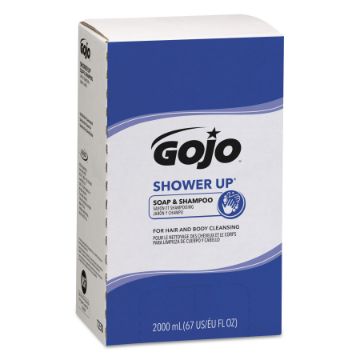 SHOWER UP Soap and Shampoo, Pleasant Scent, 2,000 mL Refill, 4/Carton