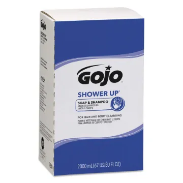 SHOWER UP Soap and Shampoo, Pleasant Scent, 2,000 mL Refill, 4/Carton