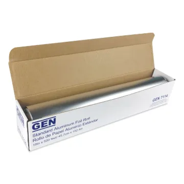 Standard Aluminum Foil Roll, 18" x 500 ft, 4/Carton