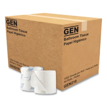 Standard Bath Tissue, Septic Safe, 1-Ply, White, 1,000 Sheets/Roll, 96 Wrapped Rolls/Carton