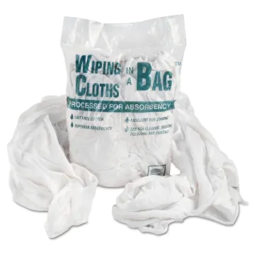 Bag-A-Rags Reusable Wiping Cloths, Cotton, White, 1lb Pack