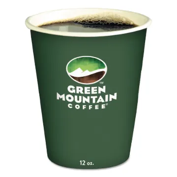 Eco-Friendly Paper Hot Cups, 12oz, Green Mountain Design, Multi, 1000/Carton