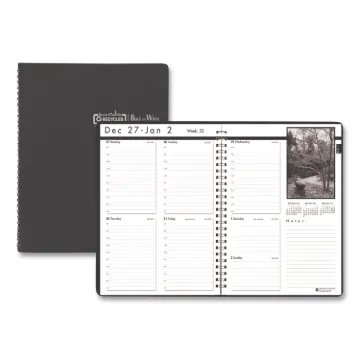Weekly Planner with Black and White Photos, 11 x 8.5, Black, 2021