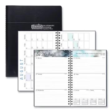 Recycled Academic Weekly/Monthly Appointment Book/Planner, 8 x 5, Black, 2020-2021