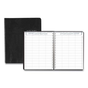 Four-Person Group Practice Daily Appointment Book, 11 x 8.5, Black, 2021