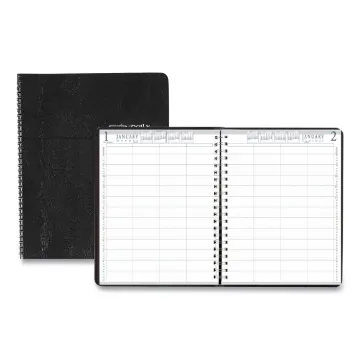 Four-Person Group Practice Daily Appointment Book, 11 x 8.5, Black, 2021