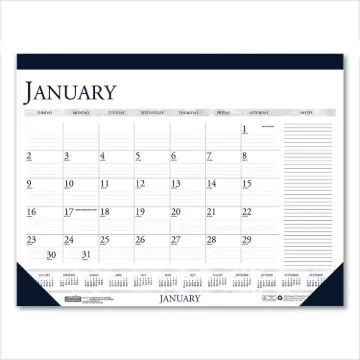 Recycled Two-Color Monthly Desk Calendar with Large Notes Section, 18.5 x13, 2021