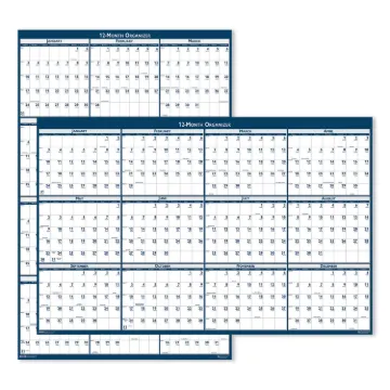Recycled Poster Style Reversible/Erasable Yearly Wall Calendar, 18 x 24, 2021