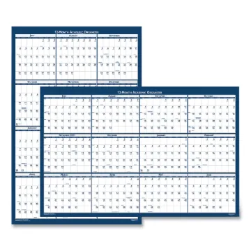 Recycled Poster Style Reversible Academic Yearly Calendar, 24 x 37, 2020-2021