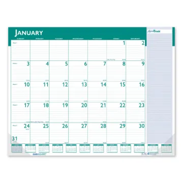 Express Track Monthly Desk Pad Calendar, 22 x 17, 2021-2022