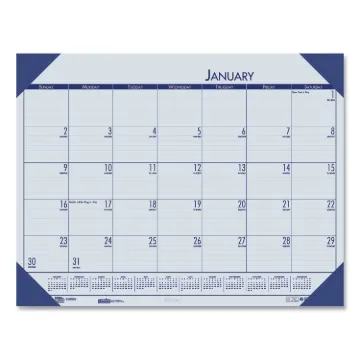 Recycled EcoTones Ocean Blue Monthly Desk Pad Calendar, 22 x 17, 2021